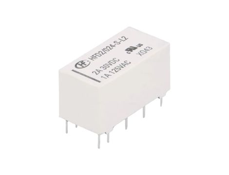 Przekaźnik elektromagnetyczny DPDT Ucewki: 24VDC 3A 1A/125VAC HFD2/024-S-L2