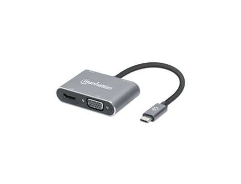 Adapter USB-C na HDMI 4K 30Hz, HDMI, USB-A, USB-C, PD HDMI, VGA 130691