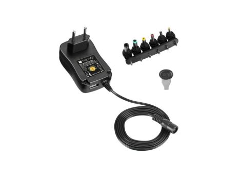 Zasilacz uniwersalny 230V 27W/2.25A 3-12V 6 wtyków DC i USB IPW-NTS2250G2