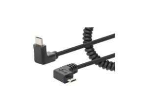 Kabel do ładowania USB-C na USB-MicroB kątowy 90 stopni, spiralny 356244 /1m/