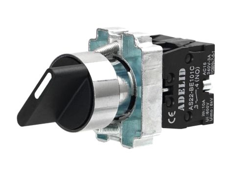 Wyłącznik piórkowy 1-0-2 bistabilny krótki 10A IP54 AS22-BD33