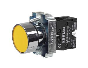 Przycisk sterowniczy żółty 1xNO 10A IP54 metal AS22-BA51