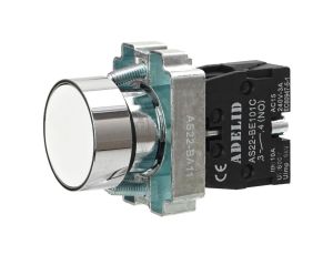 Przycisk sterowniczy biały 1xNO 10A IP54 metal AS22-BA11