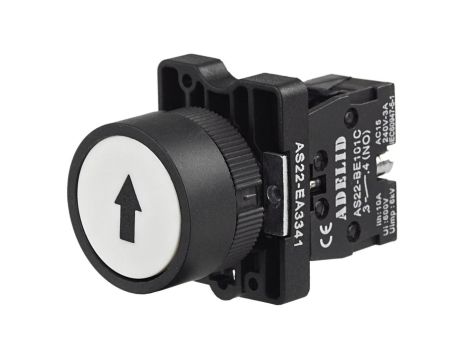 Przycisk sterowniczy biały ze strzałką 1xNO 10A IP54 AS22-EA3341
