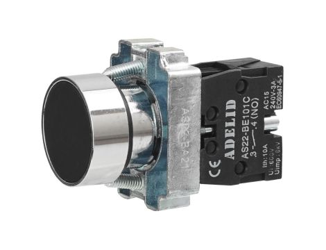 Przycisk sterowniczy czarny 1xNO 10A IP54 metal AS22-BA21