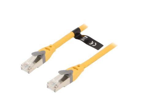 IBHYL Patch cord S/FTP 6a OFC PVC żółty 10m RJ45 wtyk,z obu stron