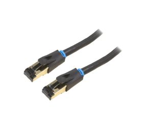 IKABQ Patch cord S/FTP Cat 8 OFC PVC czarny 20m Pokrycie: złocony