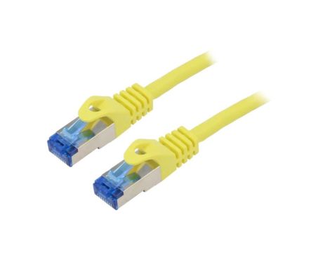 PCF6A-10CC-1000-Y Patch cord S/FTP 6a linka CCA LSZH żółty 10m 26AWG Żyły: 8