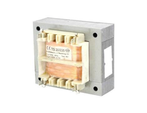 TS20/035 Transformator: sieciowy, 20VA, 230VAC, 115V, 170mA, Wyprowadzenia: oczkowe