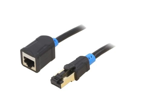 IBLBH Przedłużacz RJ45 S/FTP 6 OFC PVC czarny 2m Pokrycie: złocony