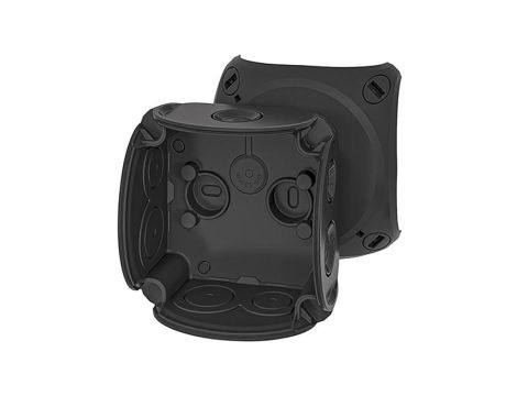Puszka instalacyjna DK 0100 BZ natynkowa bez zacisków 84x84x55mm hermetyczna IP66 czarna HENSEL