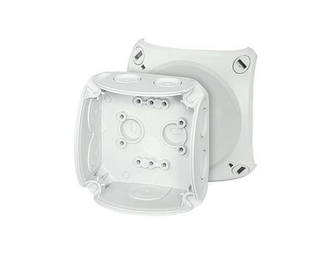 Puszka instalacyjna DK 0200 GZ natynkowa bez zacisków z linką łączącą pokrywę z podstawą 93x93x62mm hermetyczna IP66 szara HENSE