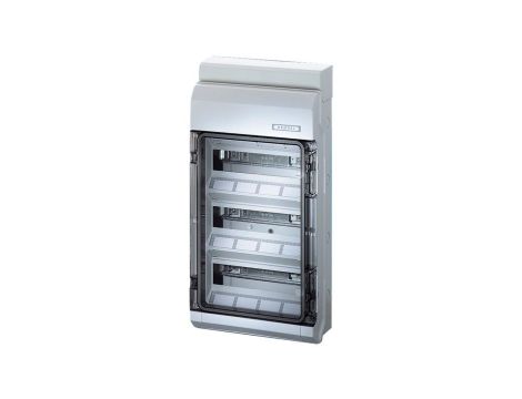 Rozdzielnica natynkowa hermetyczna 3x12 modułów IP54 295x583x129mm plastikowa drzwi transparentne HENSEL