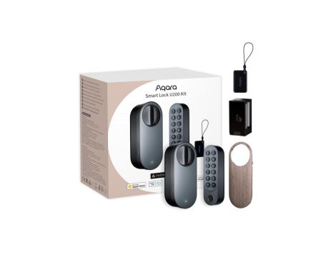 Inteligentny zamek do drzwi HomeKit, Thread, Bluetooth 5.1, NFC Aqara Smart Lock U200 Kit Czarny
