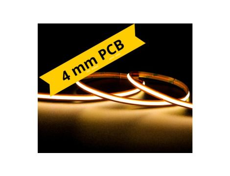 UQS-COB-4W-WW-24V-5m Profesjonalna taśma LED ciepła COB, 24V, 4W/m, 3000K, IP20, 4 mm, miniPCB