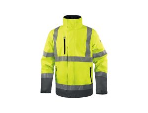 Kurtka ostrzegawcza, wodoodporna i oddychająca z poliestru RIPSTOP Stretch, kl.3 kolor Żółty Fluo-Szary, rozmiar: 4XL, TRACKJA4X