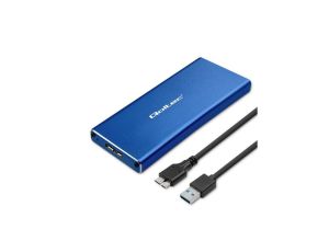 Qoltec Aluminiowa Obudowa Kieszeń na dysk M.2 SSD SATA NGFF USB 3.0 Super speed 5Gb/s 2TB Niebieski