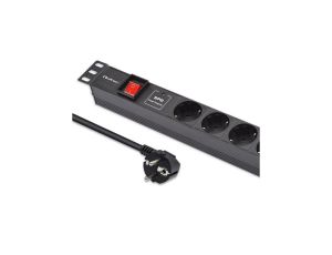 Qoltec Aluminiowa Listwa zasilająca PDU do RACK 19 1U 16A 6xSCHUKO 1.8m