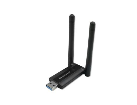 Qoltec Szybki bezprzewodowy Adapter USB DUAL Wi-Fi 2 x 2dBi Standard AC USB 3.0 1200Mbps