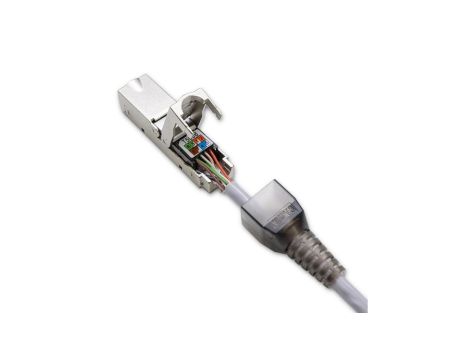 Qoltec Wtyk RJ45 beznarzędziowy STP CAT6A JACK PIN T568B T568A