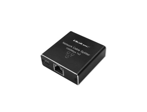 Qoltec Rozdzielacz Splitter mini SWITCH 1x2 port RJ45 1000Mbps USB-C Aluminium