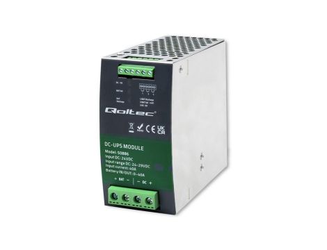 Qoltec Moduł UPS DC na szynę DIN 40A 24V