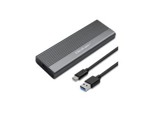 Qoltec Aluminiowa Obudowa Kieszeń na dysk SSD M.2 SATA NGFF USB-C Super speed 2TB Szary