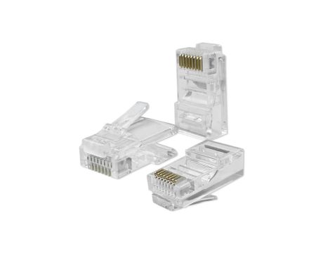 Qoltec Wtyk przelotowy złącze RJ45 CAT6 UTP Pass Through Pozłacane styki 100 sztuk