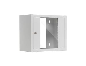 Szafa wisząca RACK 10 6U 300mm drzwi szklane szara NETRACK S-Line