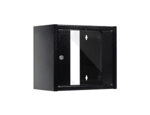 Szafa wisząca RACK 10 6U 300mm drzwi szklane czarna NETRACK S-Line