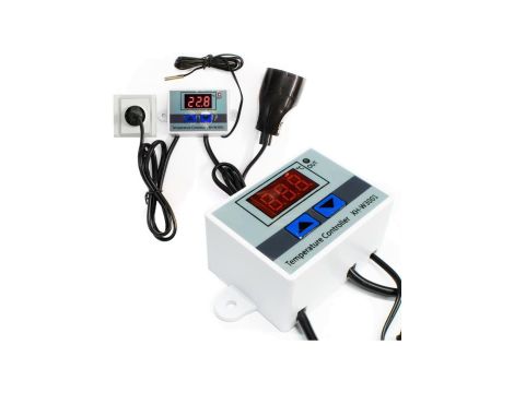 TERMOSTAT ELEKTRONICZNY REGULATOR TEMPERATURY Z GNIAZKIEM I WTYCZKĄ 230V