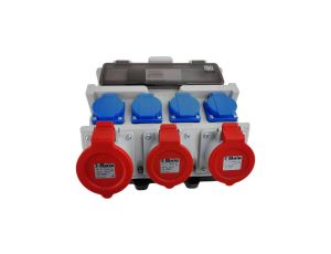 Rozdzielnica elektryczna 12 modułowa z uchwytem IP44 4x230V SCHUKO 2x16A 32A Doktorvolt bez zabezpieczeń