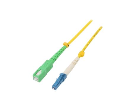 QOLTEC-54335 Patch cord światłowodowy LC/UPC,SC/APC 20m LSZH żółty