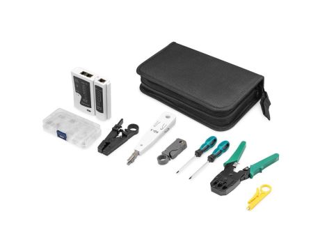 Zestaw narzędzi do wyszukiwania usterek, testowania i montażu nowych instalacji LAN DN-94027