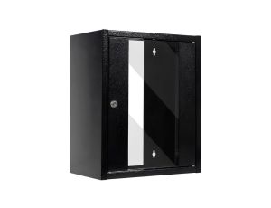 Szafa wisząca RACK 10 9U 300mm drzwi szklane czarna NETRACK S-Line