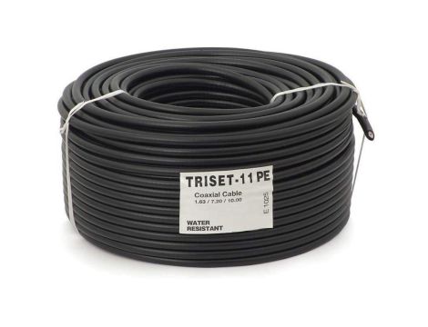 Przewód koncentryczny żelowany 75ohm TRISET-11 PE 1,63/7,2/10,2 Cu Triset 100m