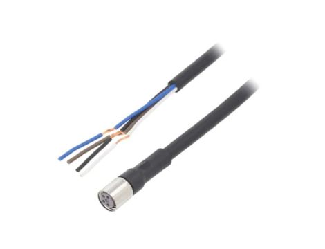 XS3FM8PVC4S10M Przewód przyłączeniowy, M8, PIN: 4, proste, Dł: 10m, wtyk, 1A, XS3