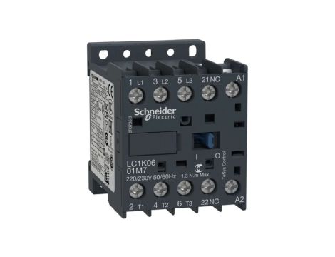 LC1K0610M7 Stycznik 3-biegunowy NO x3 Styki pomocnicze: NO 220VAC, 6A