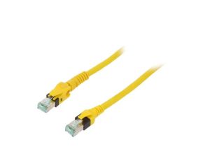 09488547745100 Patch cord S/FTP 6a linka Cu PUR żółty 10m 27AWG Żyły: 8
