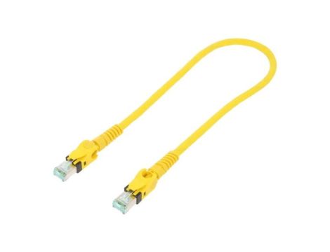09488485745005 Patch cord S/FTP 6a linka Cu PUR żółty 0,5m 27AWG Żyły: 8