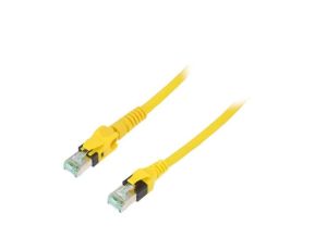 09488547745010 Patch cord S/FTP 6a linka Cu PUR żółty 1m 27AWG Żyły: 8