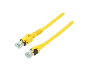 09488447745010 Patch cord S/FTP 6a linka Cu PUR żółty 1m 27AWG Żyły: 8
