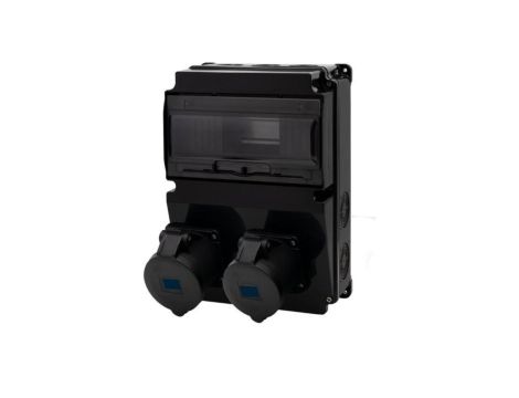 Rozdzielnica czarna LAGO 10M SCENIC - gniazda proste 2x32A 3p /10 modułów/