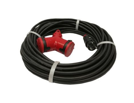 Przedłużacz budowlany jednofazowy elCORD 16A 230V IP44 50m H07RN-F 3G1,5 z wtyczką uni-schuko i podwójnym gniazdem 31125500
