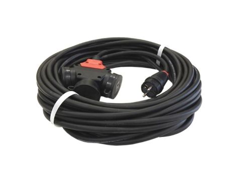 Przedłużacz budowlany jednofazowy elCORD 16A 230V IP44 50m H07RN-F 3G2,5 z wtyczką uni-schuko i potrójnym gniazdem 32126500