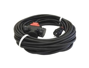 Przedłużacz budowlany jednofazowy elCORD 16A 230V IP44 50m H07RN-F 3G1,5 z wtyczką uni-schuko i potrójnym gniazdem 32125500