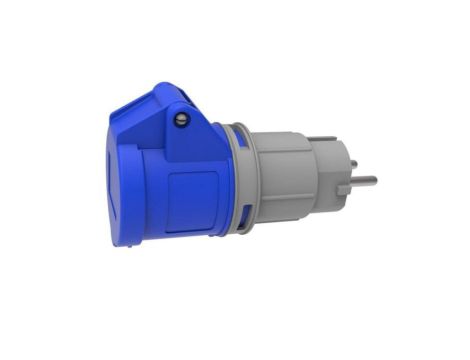 Adapter kempingowy BS wtyk 230V Uni-schuko, gniazdo 16A 3p przemysłowe IP44