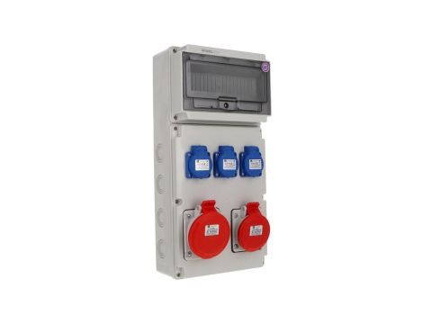 Rozdzielnica budowlana 5P/32A 5P/16A 3x2P+Z/16A IP54 SB-108705-S0140-54