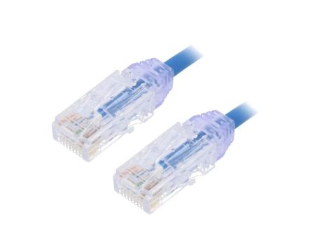 UTP28X0.5MBU Patch cord TX6A-28™,U/UTP 6a drut Cu LSZH niebieski 0,5m