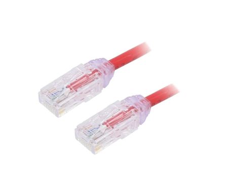 UTP28X5MRD Patch cord TX6A-28™,U/UTP 6a drut Cu LSZH czerwony 5m 28AWG